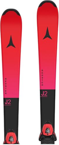 ATOMIC REDSTER J2 (130-150 cm) + L 6 GW Re Ski Set Red Tension/Black provides fun and safety for young skiers. With integrated ski bindings for fast progress. in Kuwait