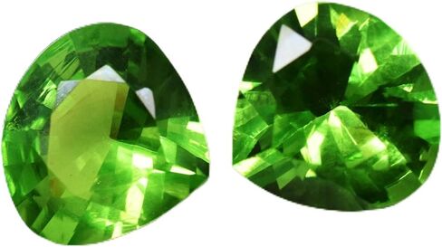 PERIDOT 16.80 Ct Natural Extremely Green CERTIFIED Pear Cut Loose Gemstone PAIR in Kuwait