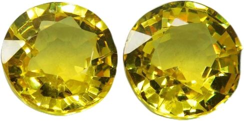 Yellow Sapphire Excellent Round Cut 20.54 Ct Natural Certified Gemstone Of Pair in Kuwait