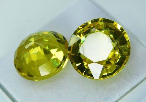 Yellow Sapphire Excellent Round Cut 20.54 Ct Natural Certified Gemstone Of Pair in Kuwait