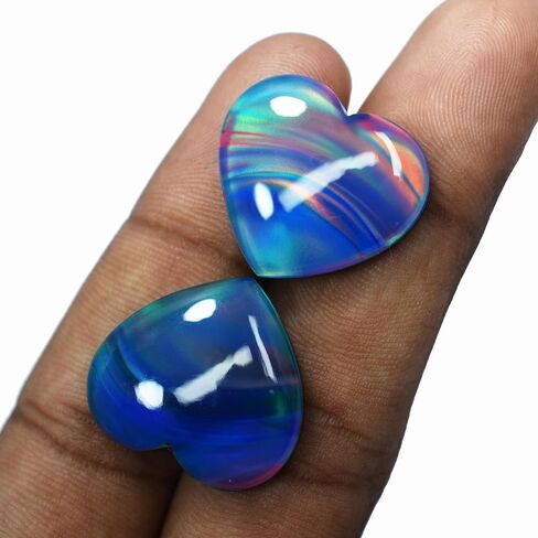 Doublet Opal Heart Cut 20.10 قيراط من العقيق الطبيعي بحجم خاتم أحجار كريمة فضفاضة معتمد in Kuwait