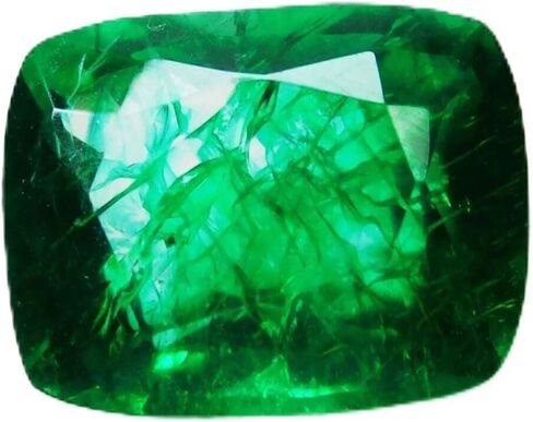 Attractive Natural Green EMERALD Cushion Shape 6 Ct CERTIFIED Loose Gemstone in Kuwait