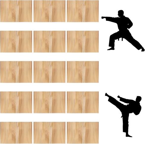 15 Pcs Taekwondo Karate Breaking Boards, Breakable Karate Thin Wooden Boards for Breaking Martial Arts Training Practice Kick Taekwondo Boxing Equipment Practice Performing for Kids Teenager Adult 3MM in Kuwait