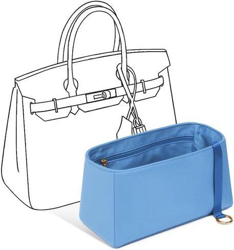 منظم الحرير ل Hermes Birkin 25/30/35-مقسم حقيبة اليد الحريرية الحريرية الفاخرة ، يأتي مع مقسم ، محفظة غير قابلة للانزلاق ، مع وشاح إضافي in Kuwait