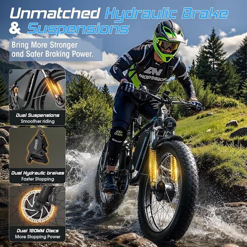 Qianchice 8000W Peak Dual Motor Electric Bike for Adults-Women-Men, 52V 34AH Long Range Ebike Fat Tire 24inch, 41-45MPH Fast Electric Bicycle Dirt Bike in Kuwait