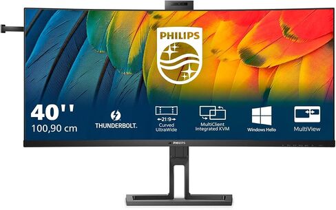 Philips Curved Monitor 346B1C 86 cm (34-inch) (HDMI, DisplayPort, USB-C, USB Hub, 3440 x 1440, 100 Hz, FreeSync, 5ms Response Time) Black in Saudi Arabia