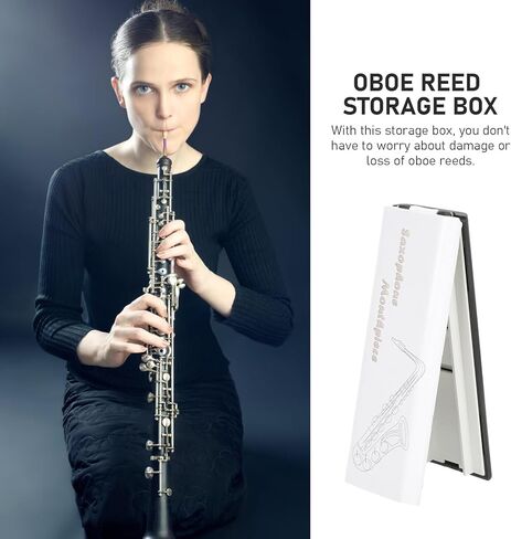Beavorty Portable Oboe Reed Holder Box Single White Lid Black Base Reed Organizing Case Woodwind Instrument Oboe Accessories in Kuwait