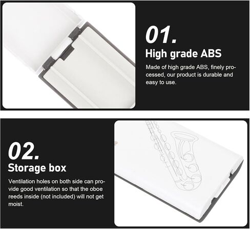 Beavorty Portable Oboe Reed Holder Box Single White Lid Black Base Reed Organizing Case Woodwind Instrument Oboe Accessories in Kuwait