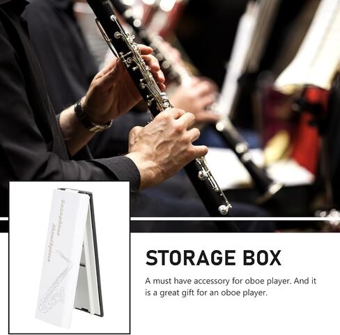 Beavorty Portable Oboe Reed Holder Box Single White Lid Black Base Reed Organizing Case Woodwind Instrument Oboe Accessories in Kuwait