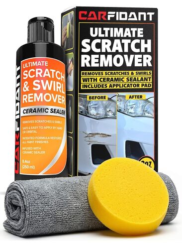 Carfidant Car Scratch Remover Kit - Buffer Pad & Microfiber Towel, Repairs Deep Scratches & Swirls On Any Color Paint in Saudi Arabia