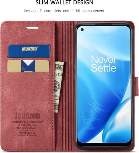 حافظة محفظة japezop OnePlus Nord N10 5G مع [RFID Blocking] حامل بطاقات بمسند مغناطيسي، حافظة جلدية قابلة للطي لهاتف OnePlus Nord N10 5G 6.49 بوصة (أسود) in Kuwait