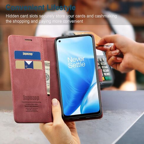 حافظة محفظة japezop OnePlus Nord N10 5G مع [RFID Blocking] حامل بطاقات بمسند مغناطيسي، حافظة جلدية قابلة للطي لهاتف OnePlus Nord N10 5G 6.49 بوصة (أسود) in Kuwait
