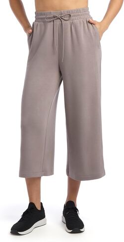 Danskin Women's Luxe Gaucho Wide Leg Lounge Pants with Pockets in Kuwait