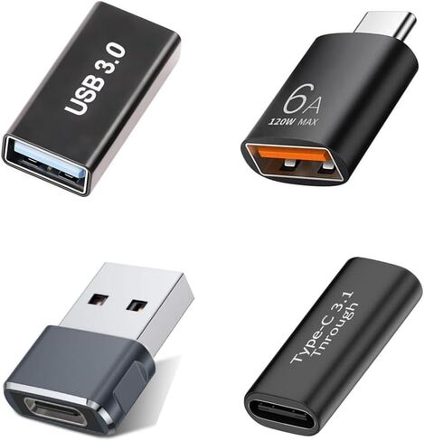USB to USB C Adapter, 120W USB C to USB Female Adapter for MacBook Pro/Air,iPad,Thunderbolt 4 Converter, iPhone. A to A Adapter for Cable Expansion. (10-Pack) in Kuwait