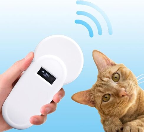 Bewinner Rechargeable Pet Microchip Reader, Portable Animal Chip Scanner with Low Frequency Dual Band, USB Connectivity, Handheld ID Tag Reader for Dog Cat Information Management in Kuwait