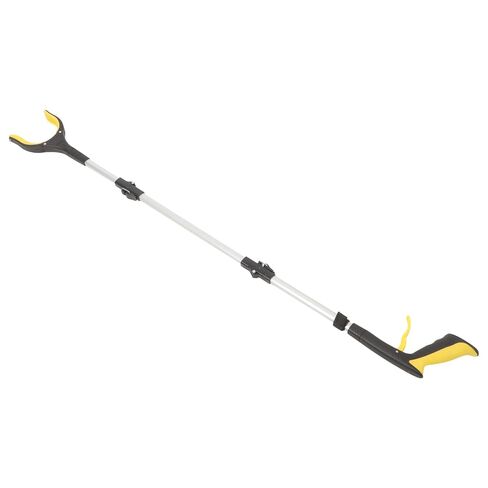 NUOBESTY Foldable 3-fold Trash Picker Grabber Tool Yellow Long Handle Garbage Clamp Reusable Trash Pickup Tool for Outdoor Cleaning and Sanitation in Kuwait