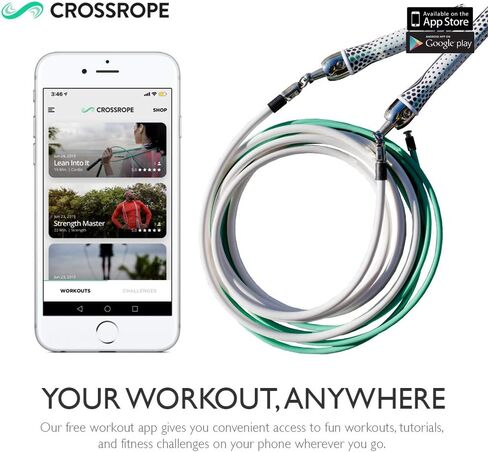 مجموعة Crossrope Get Lean 2020 - حبل القفز الموزون - حبال 1/4 رطل و1/2 رطل - مقابض رفيعة - كبير in Kuwait