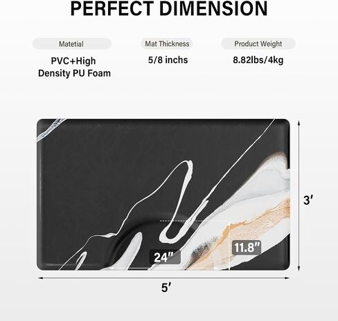 OmySalon Salon Mat for Hair Stylist Anti Fatigue, 3 ft. x 5 ft. Comfort Barber Floor Mat with Round Cutout, Hairdresser Standing Matt, Anti-Slip Easy Cleaning in Kuwait