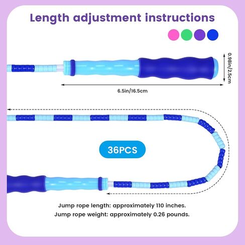 Jump Rope for Kids Jump Rope Bulk, 36 Pack Soft Beaded Jump Ropes Adjustable Jump Ropes for 4 5 6 7 8 10 12, Keeping Fit, Training for Exercise Slim Body Jumprope at Home School Gym in Kuwait