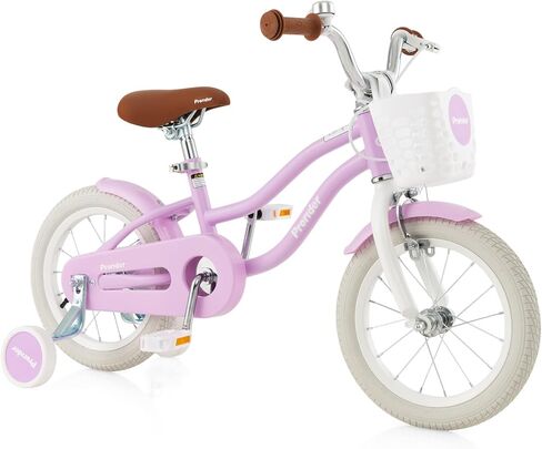 BABY JOY Kids Bike, 12 14 16 18 20 Inch Boys Girls Bike w/Adjustable Seat, Removable Basket, Handbrake & Coaster Brake, Training Wheels or Kickstand, Kids Bicycle with Multi-Color in Kuwait