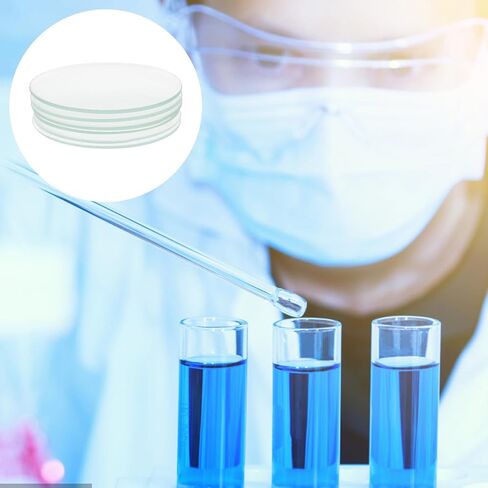 Luxshiny 10 قطعة ساعة مختبر شفافة زجاج عالي الجودة للتجارب الكيميائية مدرسة العلوم طبق تبخير وغطاء كوب in Kuwait