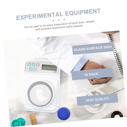 10pcs Transparent Laboratory Watch Glass for Chemical Experiments Multi-Functional Evaporating Dish and Beaker Cover Glass Surface Dishes for School Science and Testing in Saudi Arabia