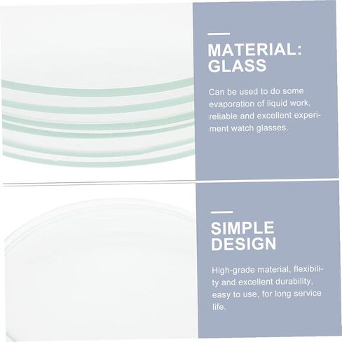 10pcs Transparent Laboratory Watch Glass for Chemical Experiments Multi-Functional Evaporating Dish and Beaker Cover Glass Surface Dishes for School Science and Testing in Saudi Arabia
