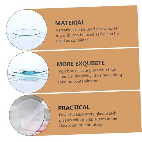 8pcs High Borosilicate Glass Beaker Covers with Polished Edges Watch Glass Replacement for Laboratory Chemistry Class School Experiments in Saudi Arabia