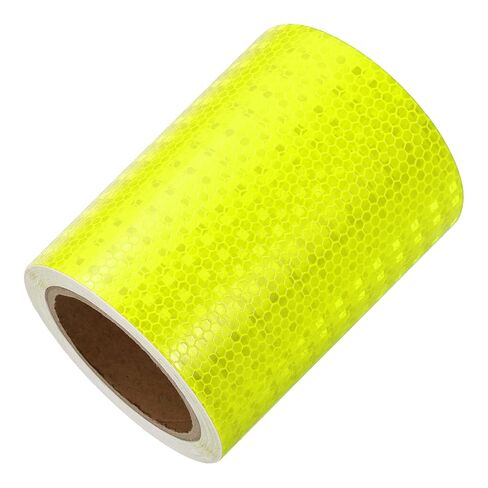 Reflective Tape PVC Strong Adhesive Safety Warning Reflector Tape, 33 Feet x 1 Inch Outdoor Waterproof Conspicuity Fit for Trailers Trucks Vehicles Bikes (Yellow) in Kuwait