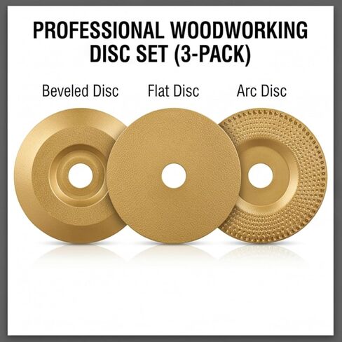 4 Inch Wood Grinding Disc Set, Angle Grinder Polishing Pad, High Carbon Steel Woodworking Disc, Professional DIY Woodworker Grinding Wheel for Angle Grinder (3PCS) in Kuwait