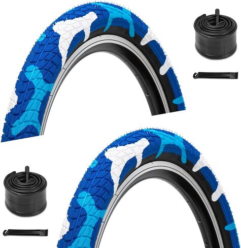 إطار دراجة للأطفال مقاس 16/20، إطار دراجة BMX عالي التحمل مقاس 16/20×2.125 بوصة مع صمام شريدر للأنابيب الداخلية مقاس 16 بوصة/20 بوصة، متوافق مع الأطفال والدراجات الثلاثية والدراجات الطراد in Kuwait