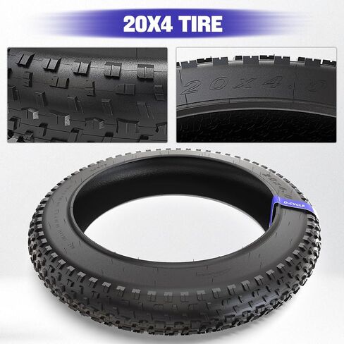 إطار سميك 20 × 4.0 للدراجة الإلكترونية، إطار دراجة كهربائية مقاس 20 بوصة، إطار MTB مقاوم للثقب لجميع التضاريس لركوب الرمال الثلجية على الطرق الوعرة، مع وسادات الفرامل وحزمة ملحقات إصلاح التثبيت in Kuwait