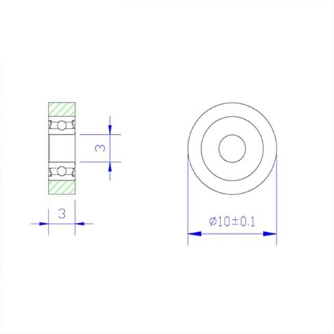 منتجات نقل الطاقة 4 قطعة PU 683 محامل مغطاة بالبولي يوريثين 3x10x3 مللي متر رمح 3 مللي متر PU60624-6 محامل غطاء يوريتان PU606 الكرات in Kuwait