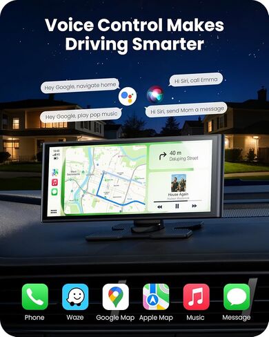 شاشة تشغيل سيارة لاسلكية مقاس 9.26 بوصة لأجهزة Apple CarPlay وAndroid Auto، كمبيوتر لوحي محمول للسيارة مزود بكاميرا احتياطية، رابط مرآة، تحديثات OTA، بلوتوث 5.0، نظام تحديد المواقع العالمي (GPS)، التوصيل والتشغيل، التحكم الصوتي in Kuwait