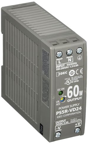 IDEC PS5R-VD24 1.3-0.8AMP, 100-240VAC Input, 24VDC Output, 50/60HZ, 60W, DIN Rail Mount, Power Supply in Kuwait