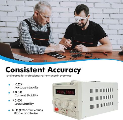 تيار مستمر متغير لإمداد الطاقة، 30 فولت 20 أمبير خطي قابل للتعديل، مصدر طاقة مختبري MP3020D، مع تبديل الوضع الذكي، لاختبار عمر مكثف محرك التيار المستمر in Kuwait