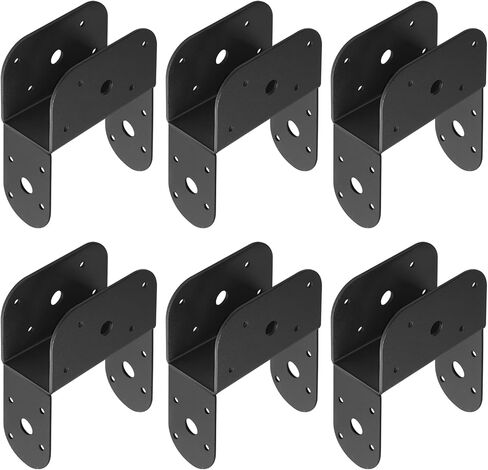 GBGS 6 Pack 13 Gauge Beam to Post Connector, 4x4 Post to 2x4 Beam Bracket,Black Top Tie Cap Bracket Structural Connectors for Decks Pergola in Kuwait
