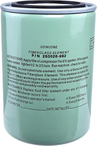 250026-982 KAYIQIN Oil Filter Compatible with BDS/TREK/ES/VS Machine Type Air Compressor, Replacement Part 250028-032 02250050-602 in Saudi Arabia