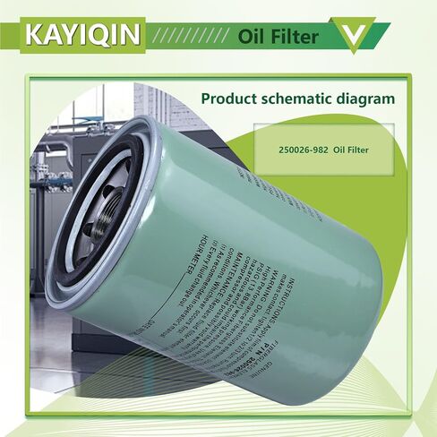 250026-982 KAYIQIN Oil Filter Compatible with BDS/TREK/ES/VS Machine Type Air Compressor, Replacement Part 250028-032 02250050-602 in Saudi Arabia