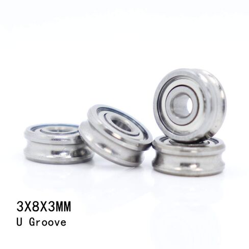 محامل الأسطوانة 4 قطعة الحلقة الخارجية مع محمل U-Groove 3x8x3 مللي متر سلك كابل بكرة تحمل المشي بكرة ثقيلة رافعة U الأخدود محامل العجلات in Kuwait