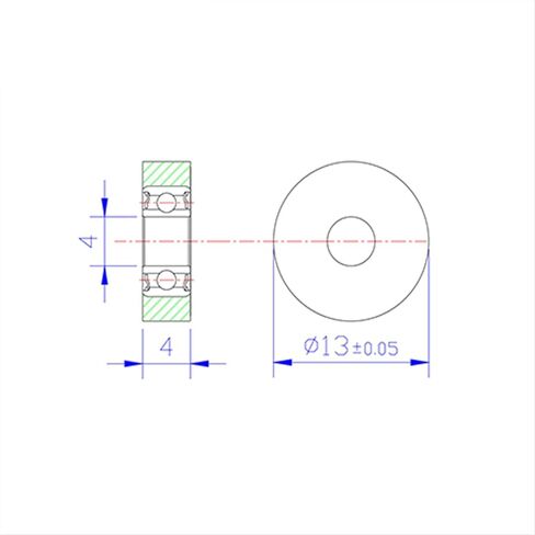 Power Transmission Products PU 684 Polyurethane Covered Bearing 4x13x4mm Shaft 4mm PU68413-4 Urethane Cover PU684 Bearings Ball Bearings in Kuwait
