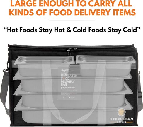 Herculean Premium Insulated Food Delivery Bag, Extra Divider, Hard Bottom Reinforcement Bundle in Kuwait