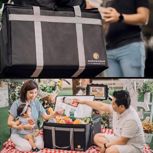 Herculean Premium Insulated Food Delivery Bag, Extra Divider, Hard Bottom Reinforcement Bundle in Kuwait