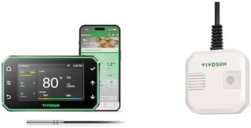 VIVOSUN GrowHub Controller E42A+ for Grow Tent and 4-in-1 Sensor, Temperature and Humidity Monitoring with CO₂ and Light Detection, CO₂ Data VPD Tracking for Indoor Growing in Kuwait