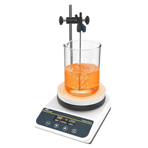 LAB FISH مختبر محرك مغناطيسي لوح تسخين 310 درجة مئوية/ 590 درجة فهرنهايت 5 بوصة خلاط مغناطيسي رقمي سعة 3 لتر زر التحكم في ضبط المؤقت 50-1500 دورة في الدقيقة، مستشعر مسبار وشريط التحريك متضمن، 110 فولت in Kuwait