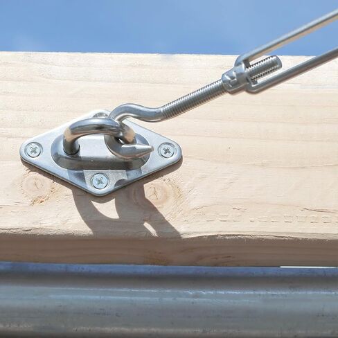 Operitacx 2 Sets M8 8mm Stainless Steel Anchor Ceiling Hooks Rhombus Plate Boat Cleat for Shade Sail Suspension Mounting Hardware in Kuwait