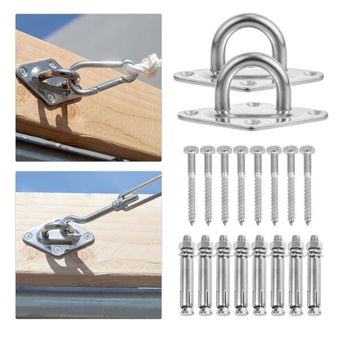 Operitacx 2 Sets M8 8mm Stainless Steel Anchor Ceiling Hooks Rhombus Plate Boat Cleat for Shade Sail Suspension Mounting Hardware in Kuwait