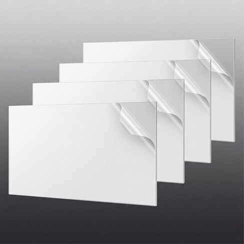 4 Pcs Polycarbonate Clear Plastic Sheet, 24" X 48" X 1/8" | Flexible Sheet Panels with Film, Shatter Resistant, Easier to Cut for Window Panel, Hobby, Home, DIY, Industrial, Craft in Kuwait