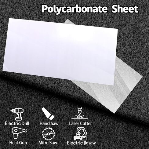 4 Pcs Polycarbonate Clear Plastic Sheet, 24" X 48" X 1/8" | Flexible Sheet Panels with Film, Shatter Resistant, Easier to Cut for Window Panel, Hobby, Home, DIY, Industrial, Craft in Kuwait