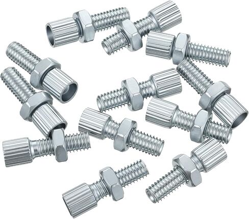 12 Pcs Silver Brake Cable Adjuster Throttle Cable Adjusting M6 Bike Screw Brake Cage Bolt Brake-Cable Adjuster Screw with Nut for Bicycles Motorcycles Scooters in Kuwait